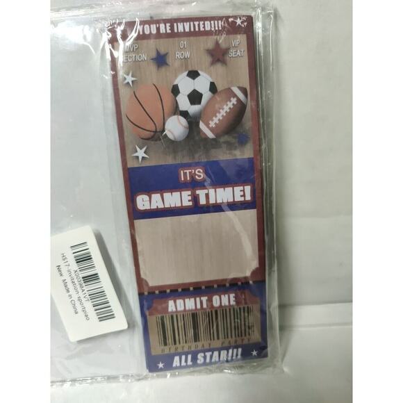 Birthday Cards Sports Ticket Invitation Admit One All Star Ticket Kids Or Adults - Picture 4 of 12